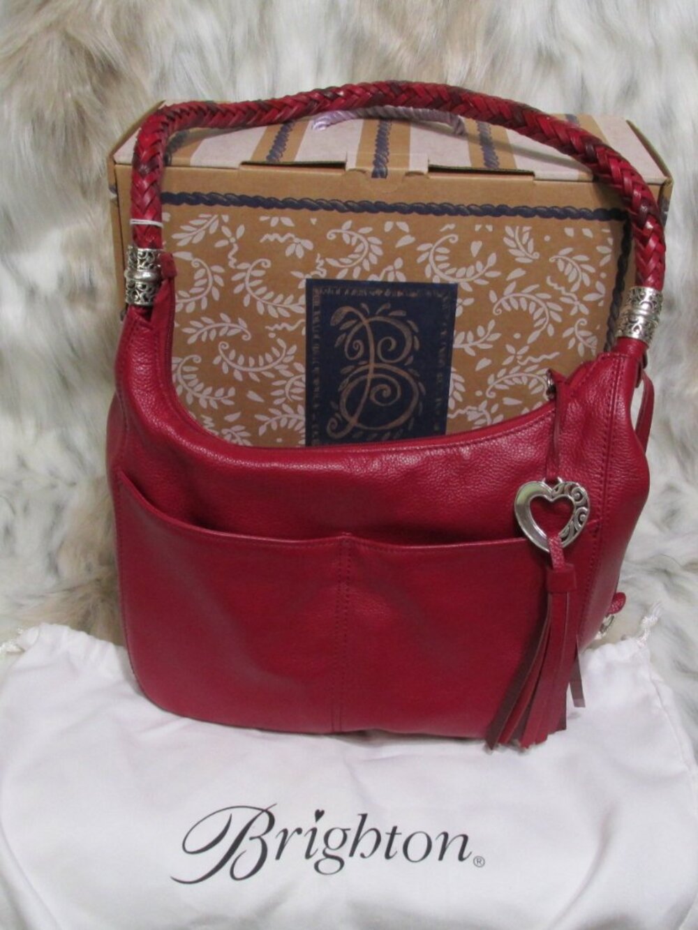 P1699-IN BOX-Brighton Fuschia Barbados Braided Straps Bag & Dustbag